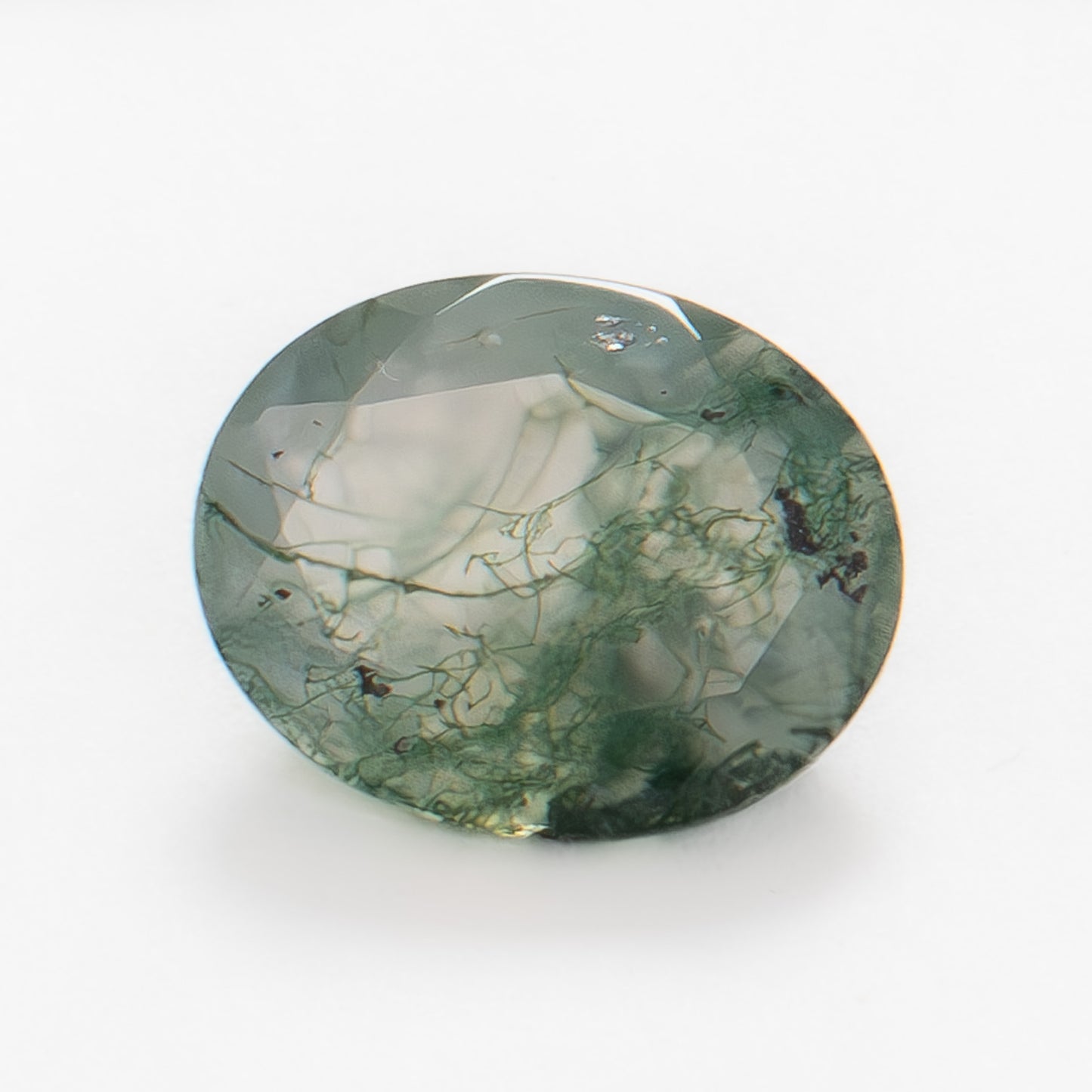 10x8mm Oval Green Moss Agate