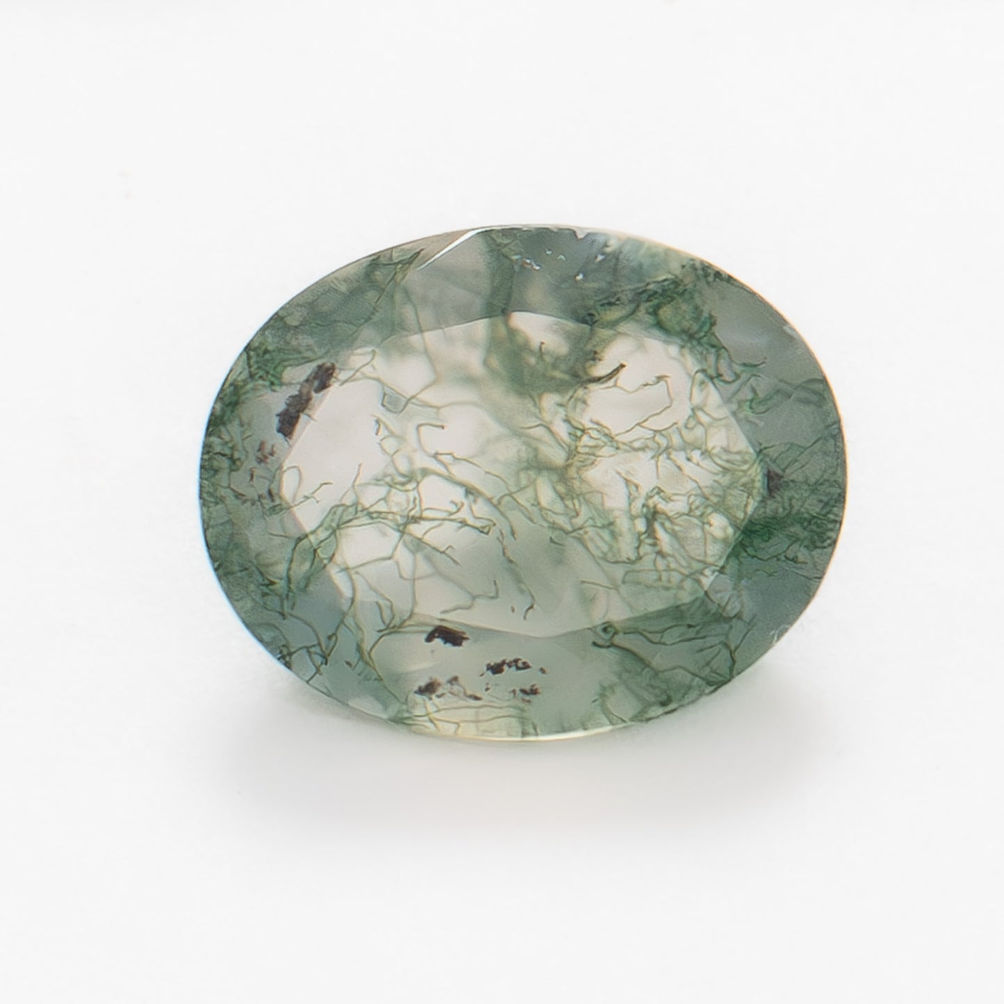 10x8mm Oval Green Moss Agate