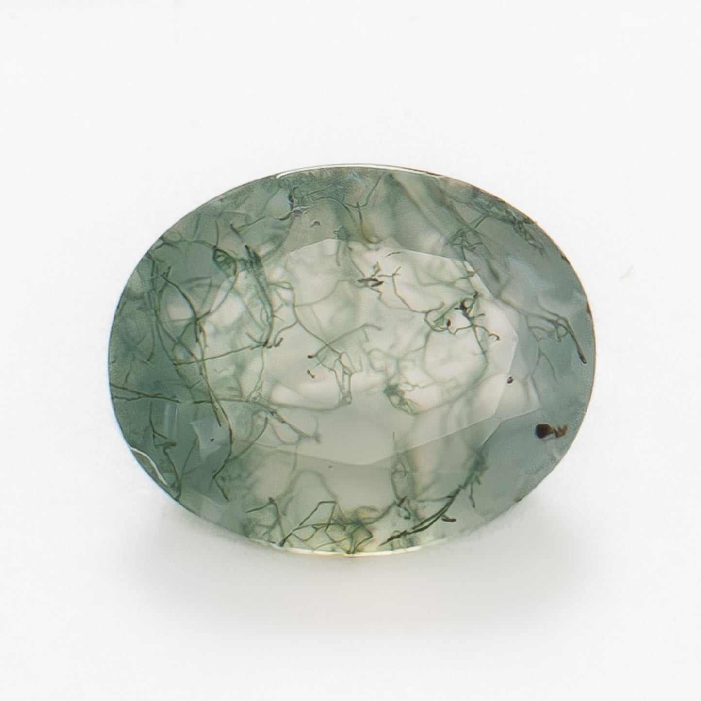10x8mm Oval Green Moss Agate