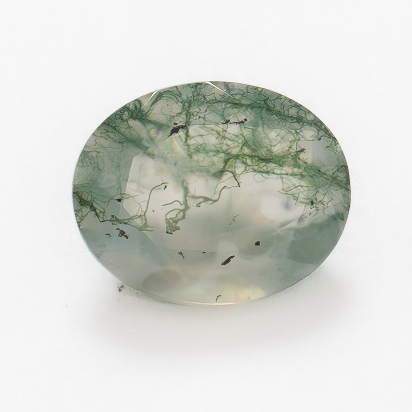 10x8mm Oval Green Moss Agate