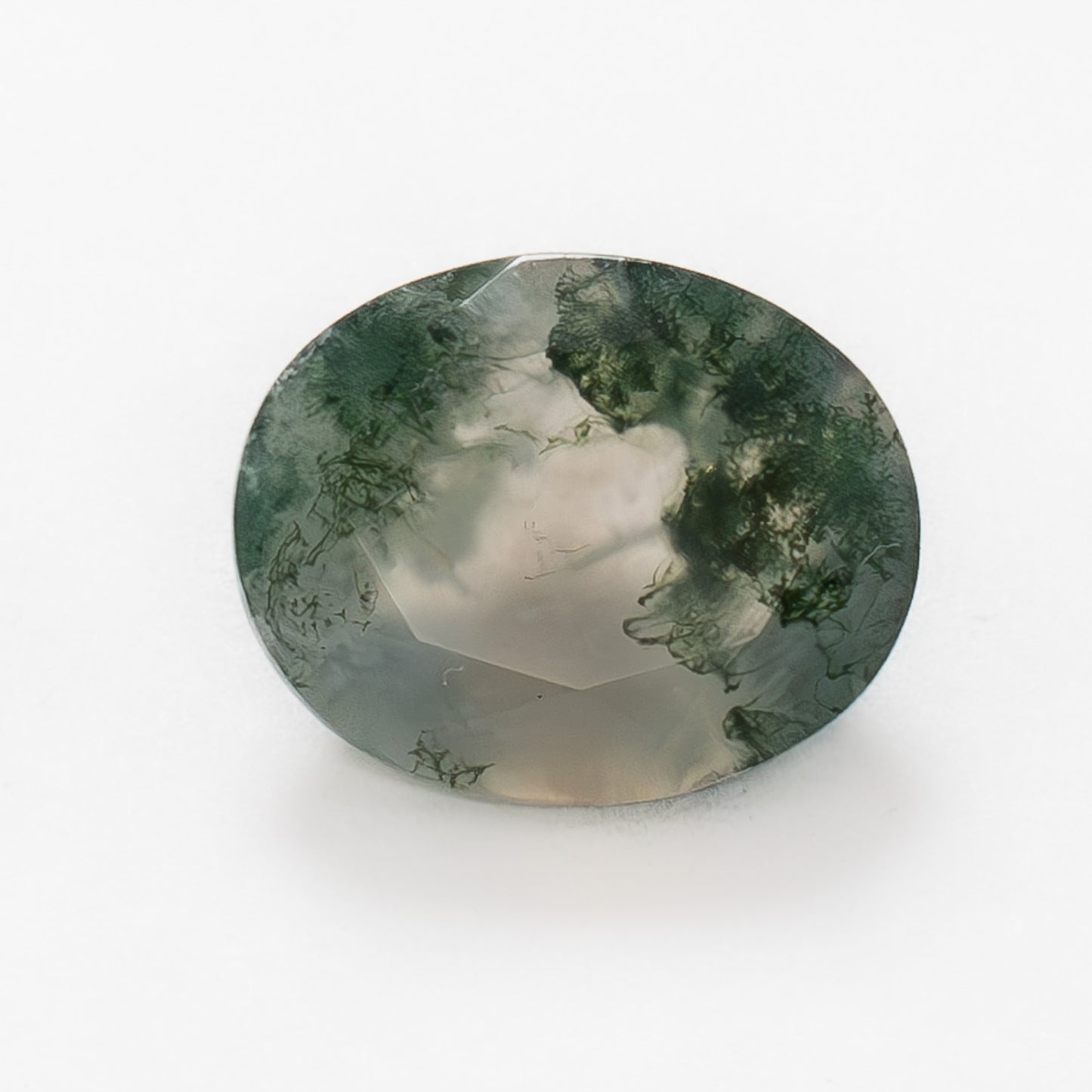 10x8mm Oval Green Moss Agate