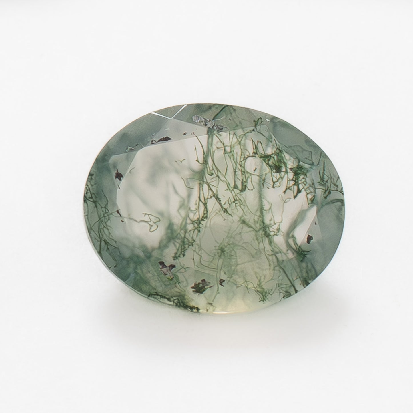 10x8mm Oval Green Moss Agate