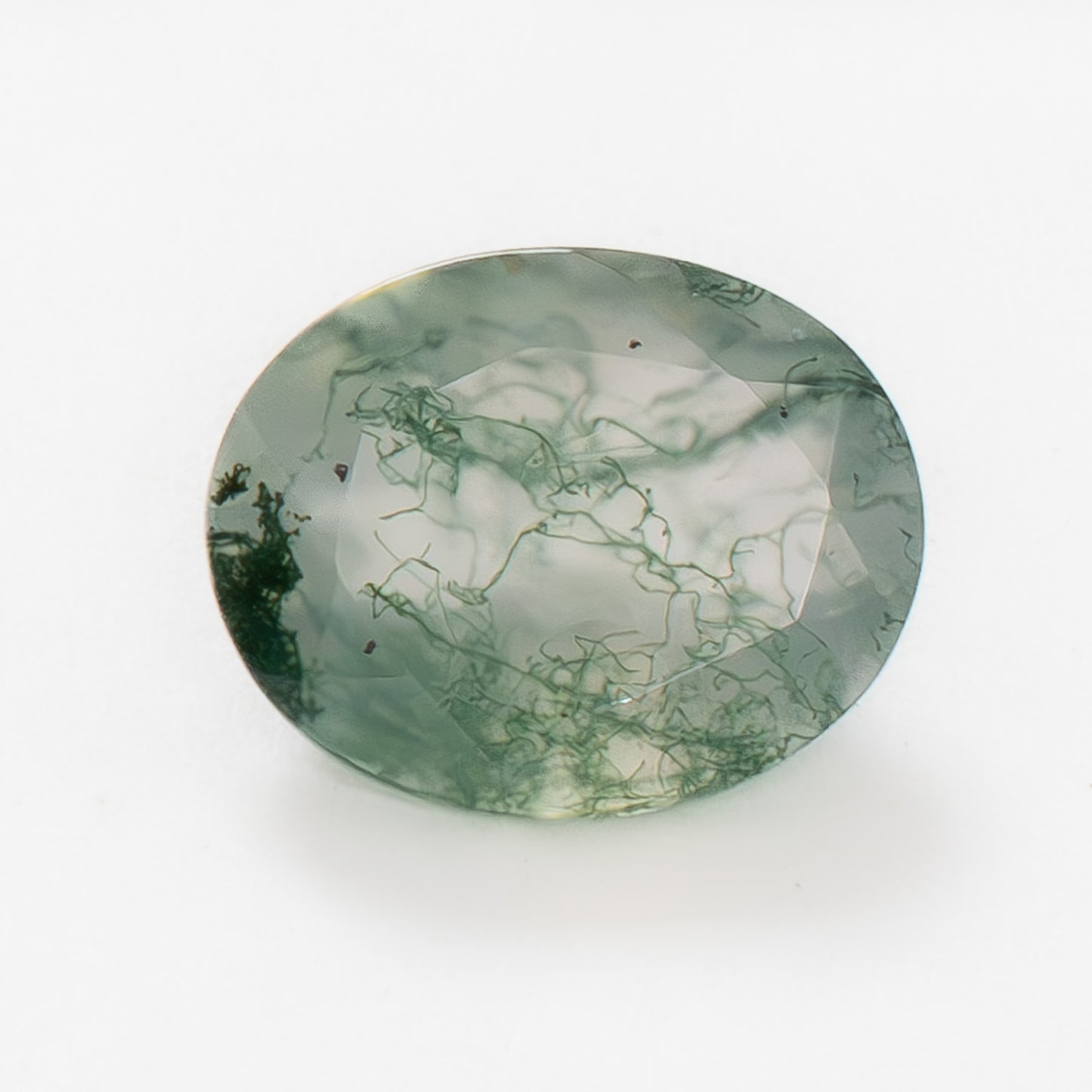 10x8mm Oval Green Moss Agate