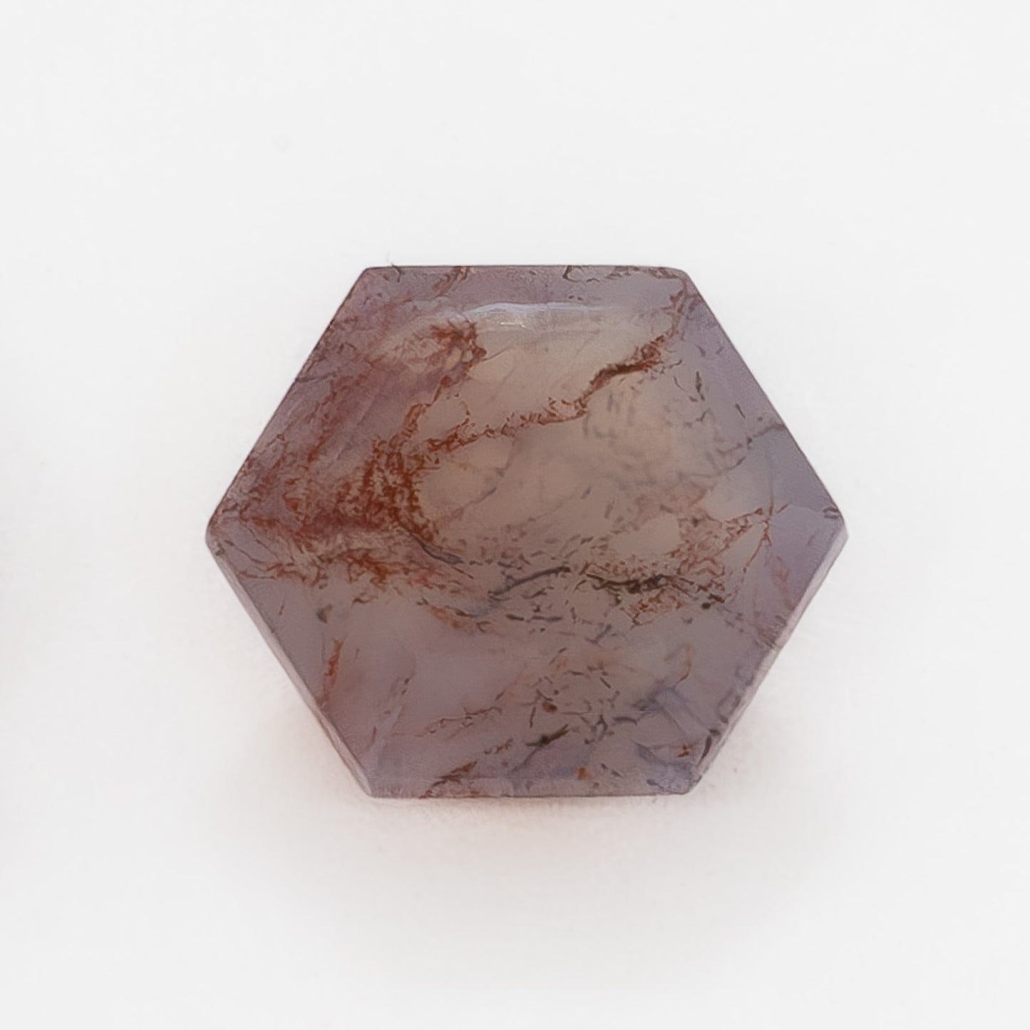 6mm Hexagon Red Moss Agate