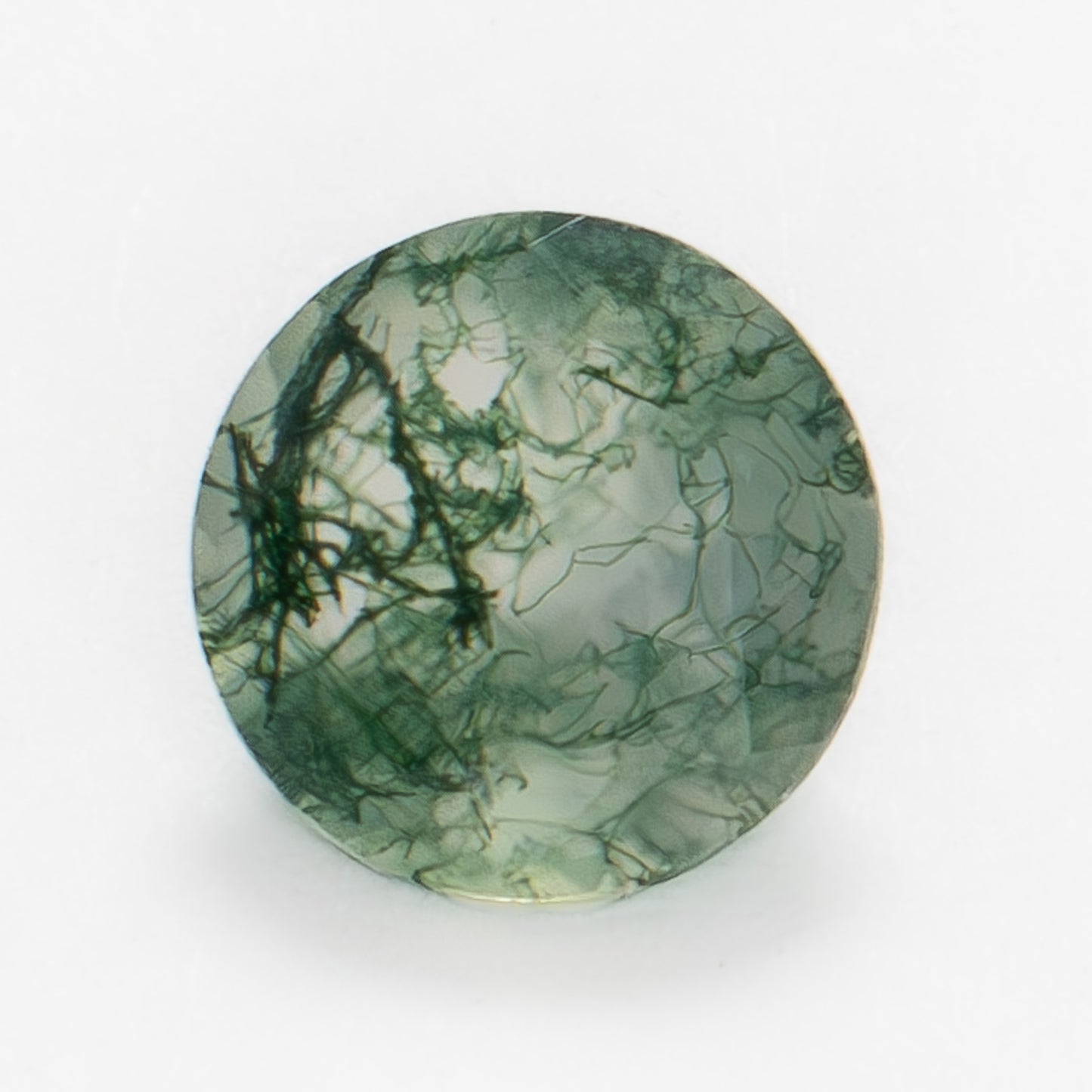 7mm Round Green Moss Agate