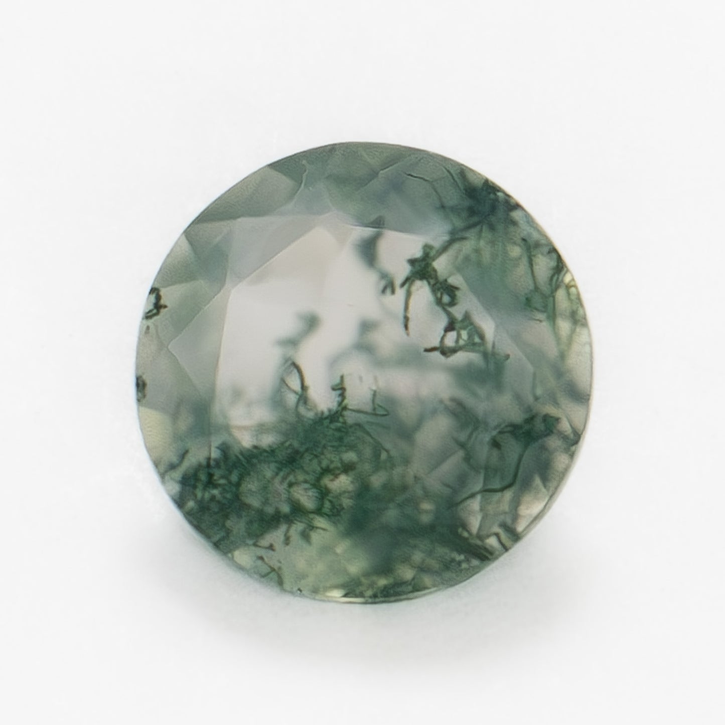7mm Round Green Moss Agate