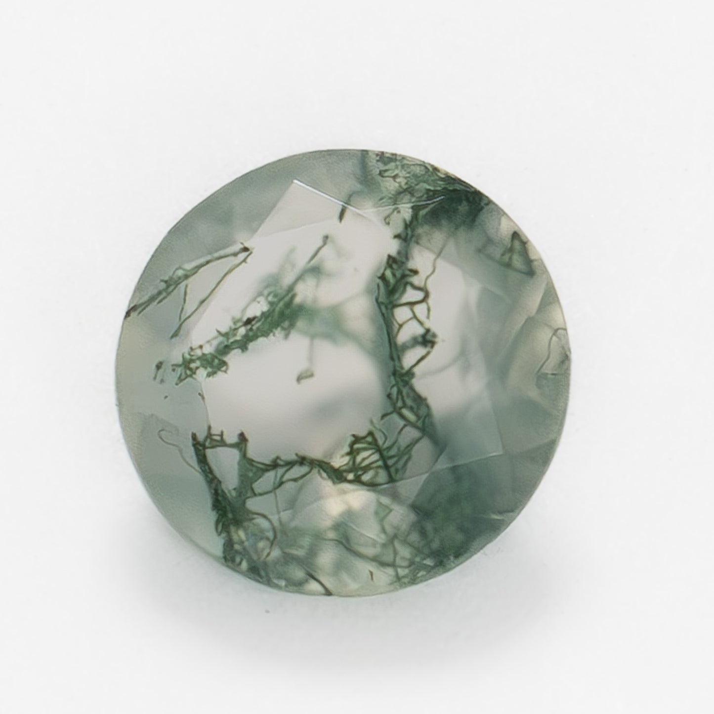 7mm Round Green Moss Agate