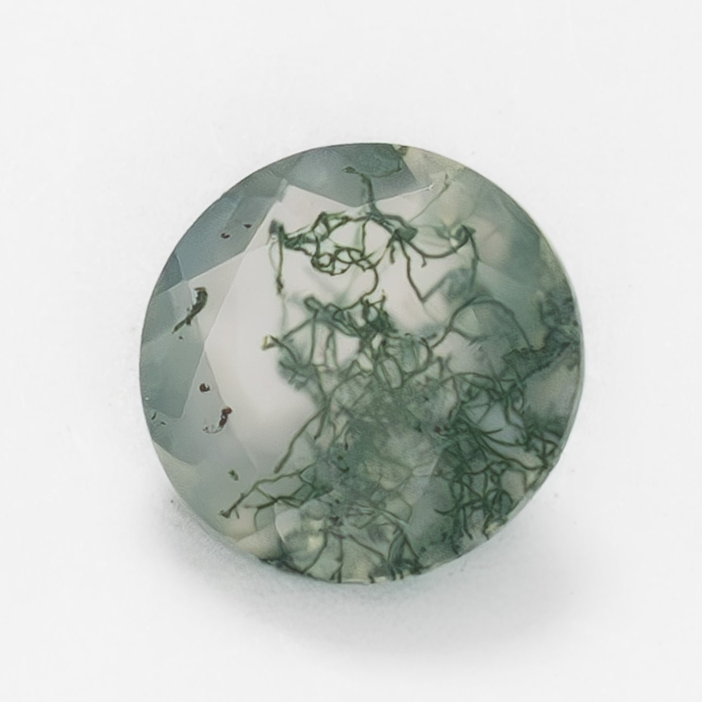 7mm Round Green Moss Agate