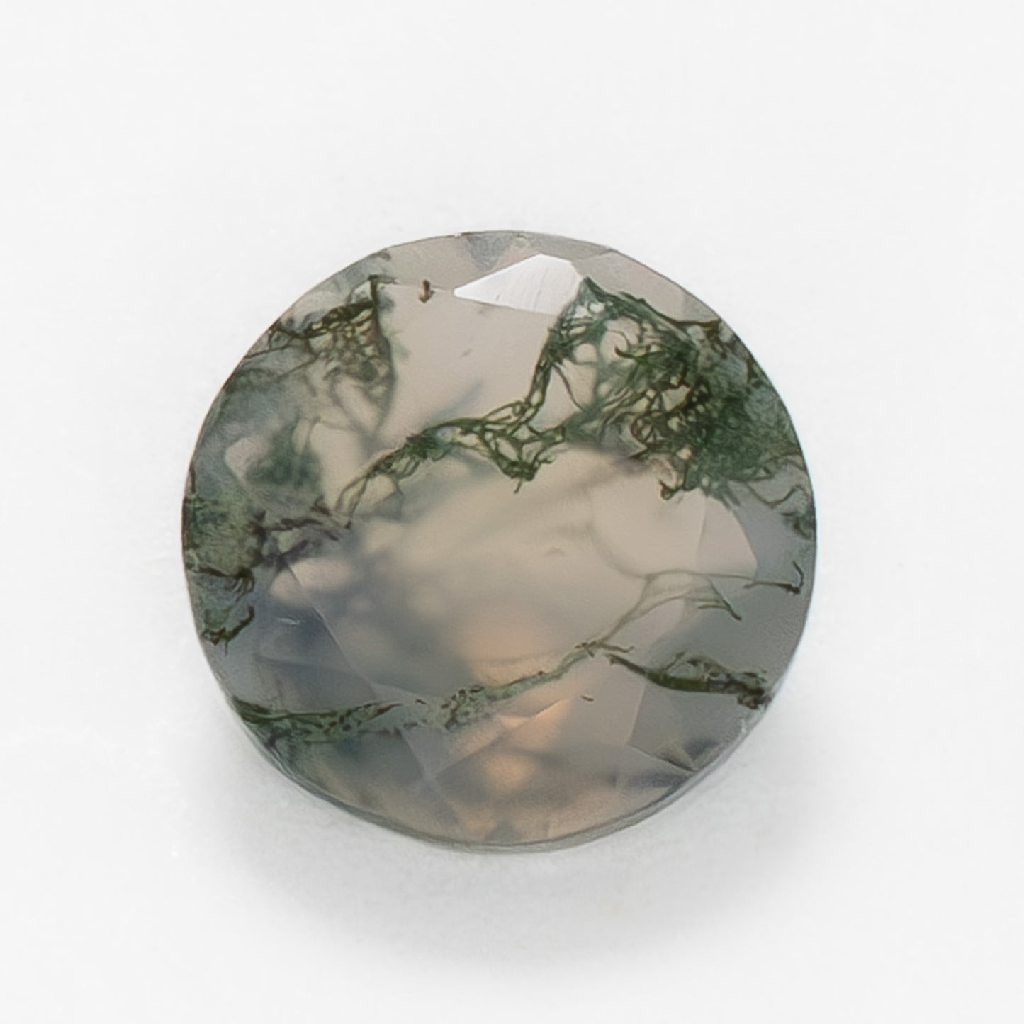 7mm Round Green Moss Agate