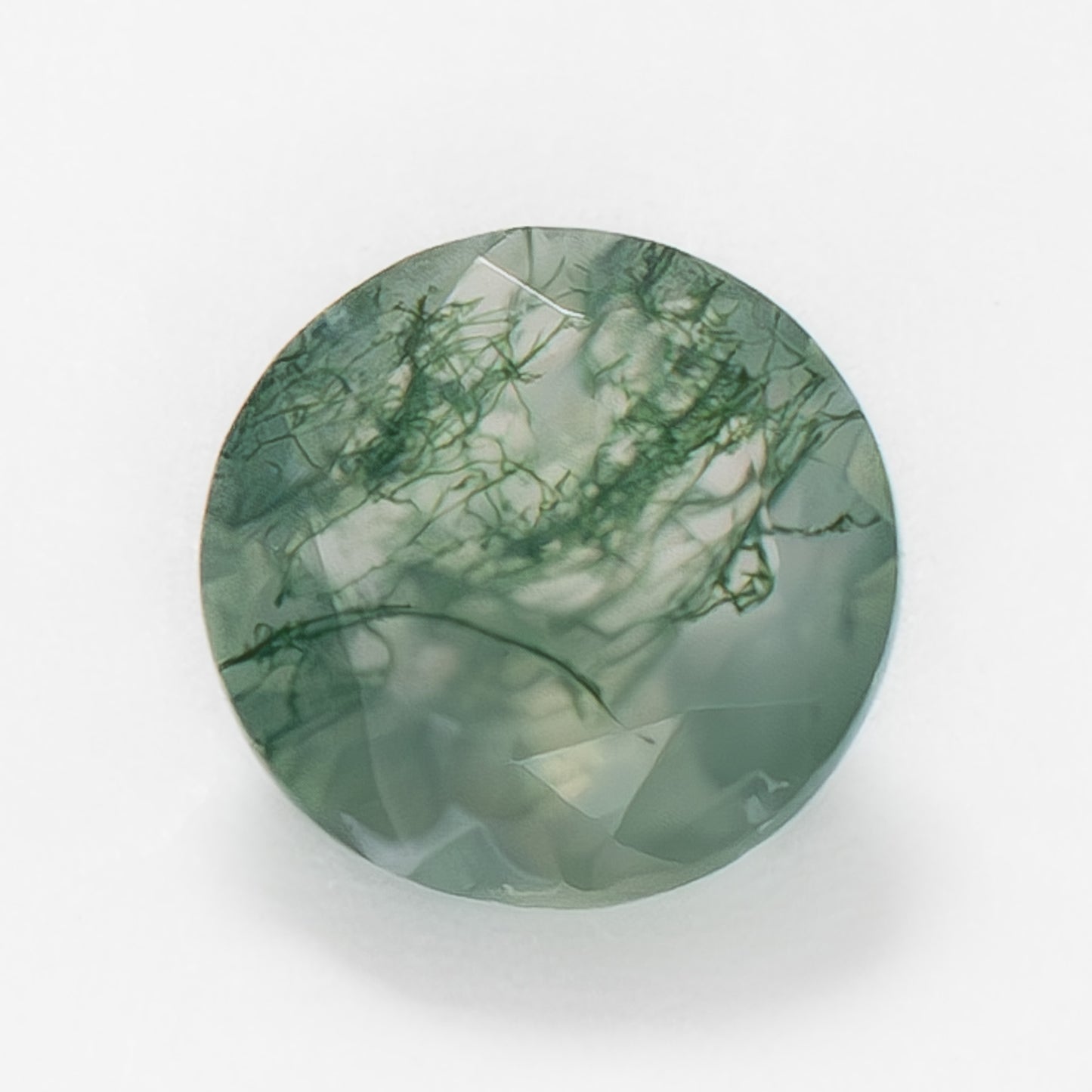 7mm Round Green Moss Agate