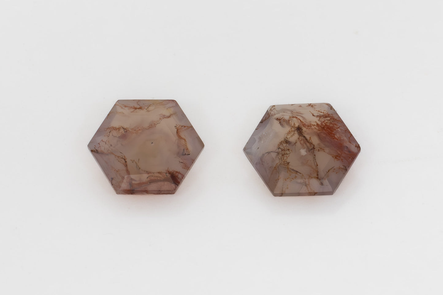 8mm Hexagon Red Moss Agate