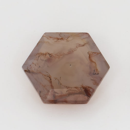 8mm Hexagon Red Moss Agate