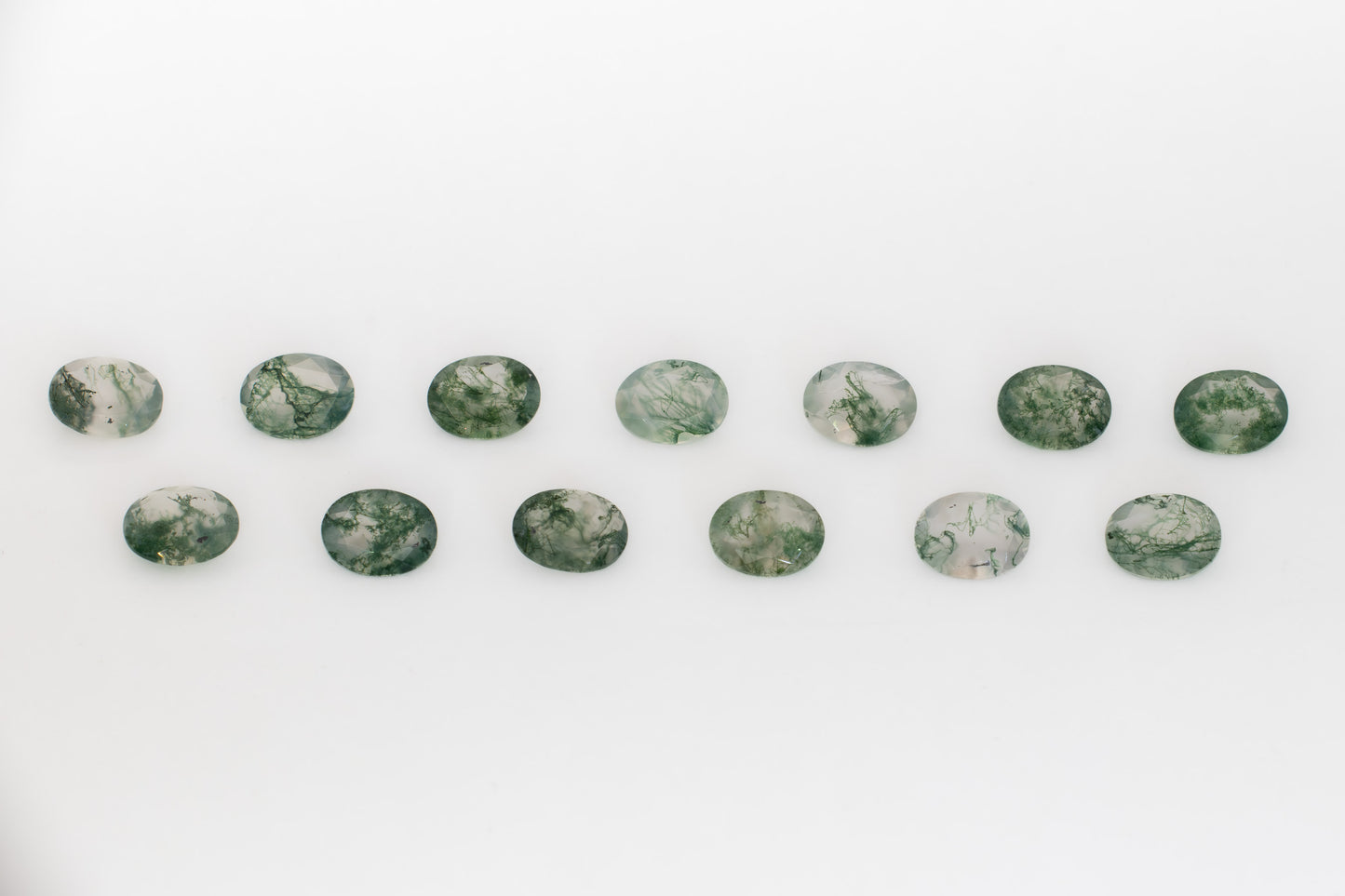 8x6mm Oval Green Moss Agate