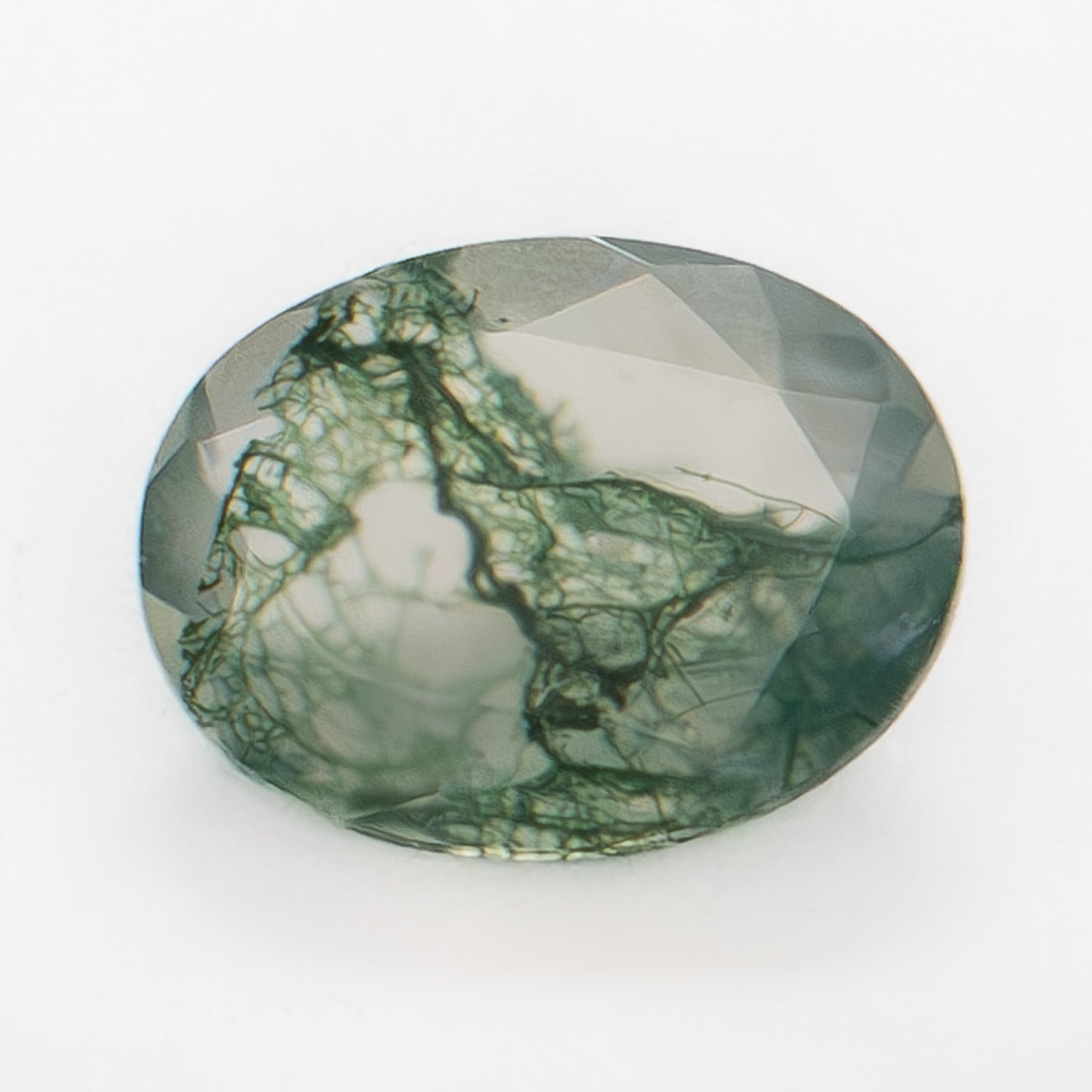 8x6mm Oval Green Moss Agate