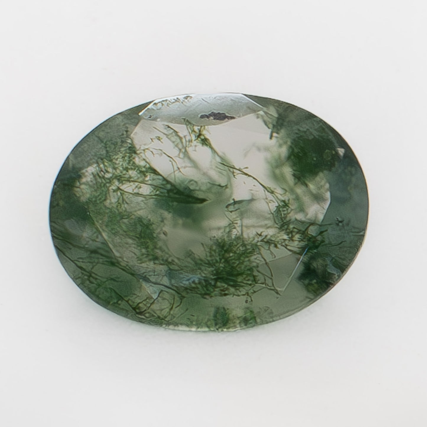 8x6mm Oval Green Moss Agate
