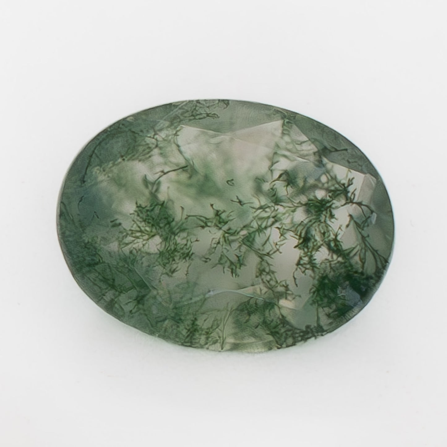 8x6mm Oval Green Moss Agate