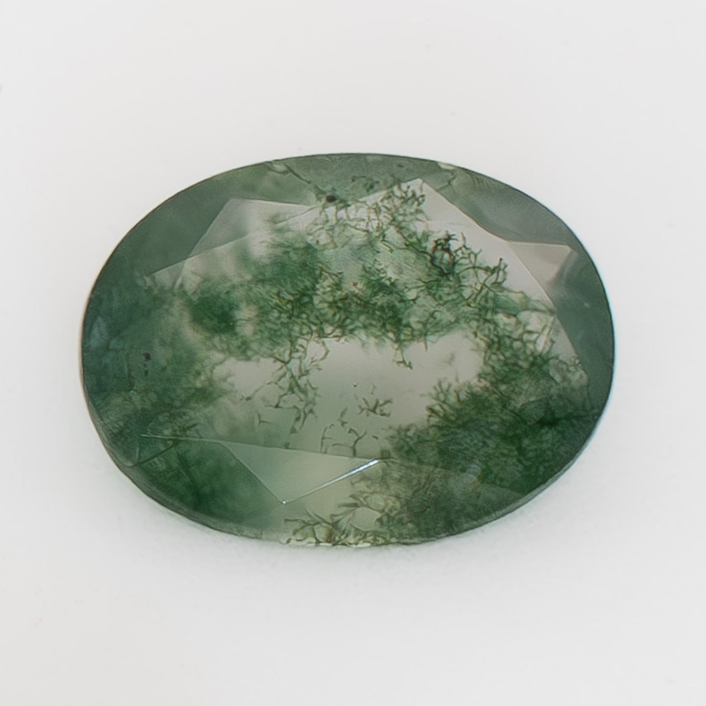 8x6mm Oval Green Moss Agate