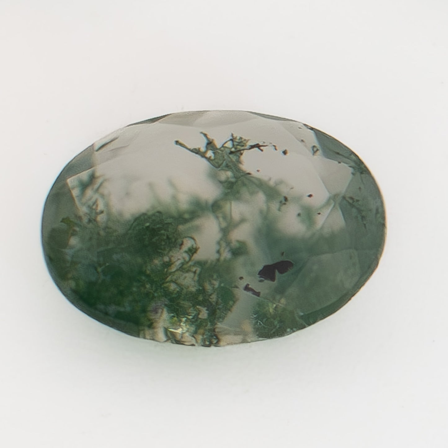 8x6mm Oval Green Moss Agate
