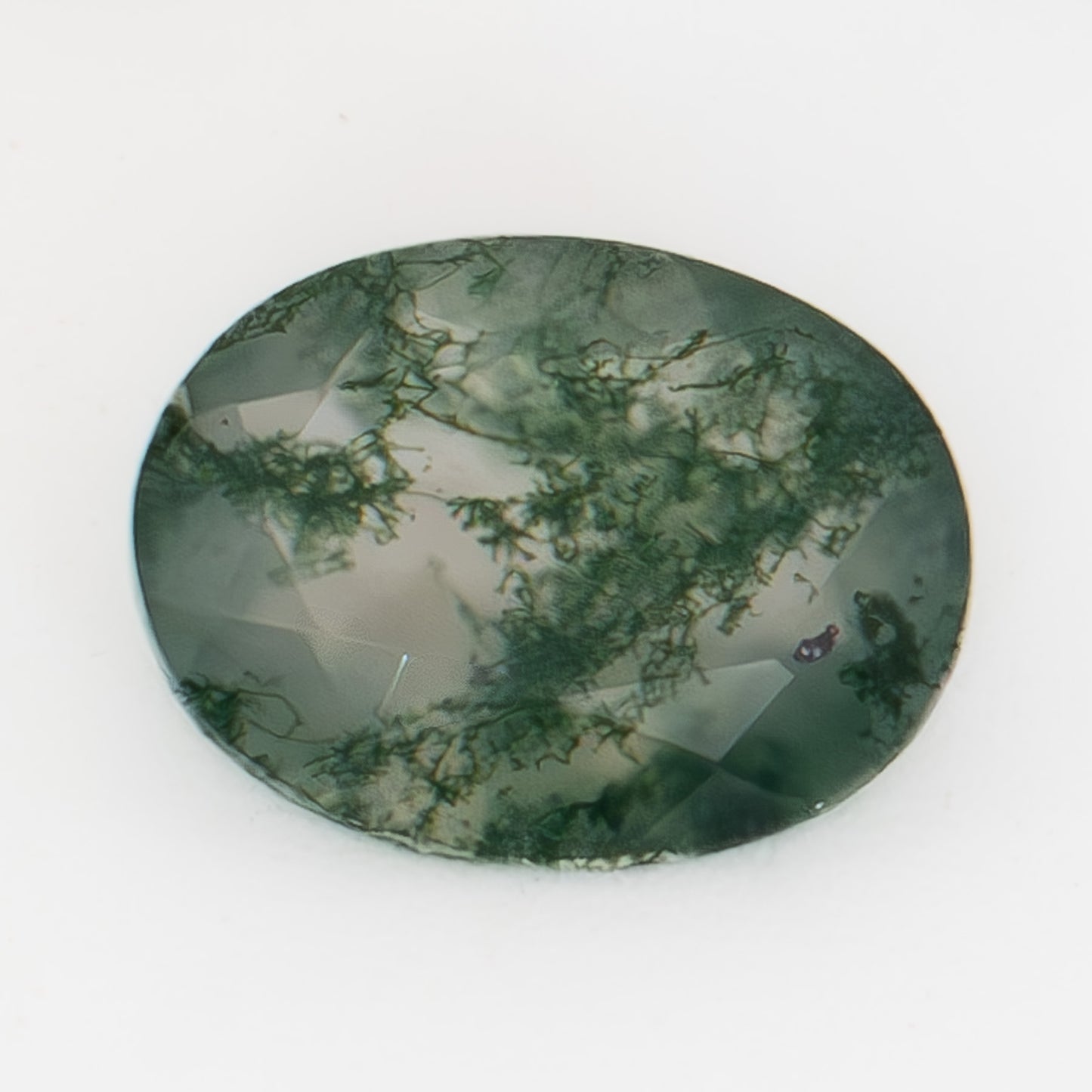 8x6mm Oval Green Moss Agate