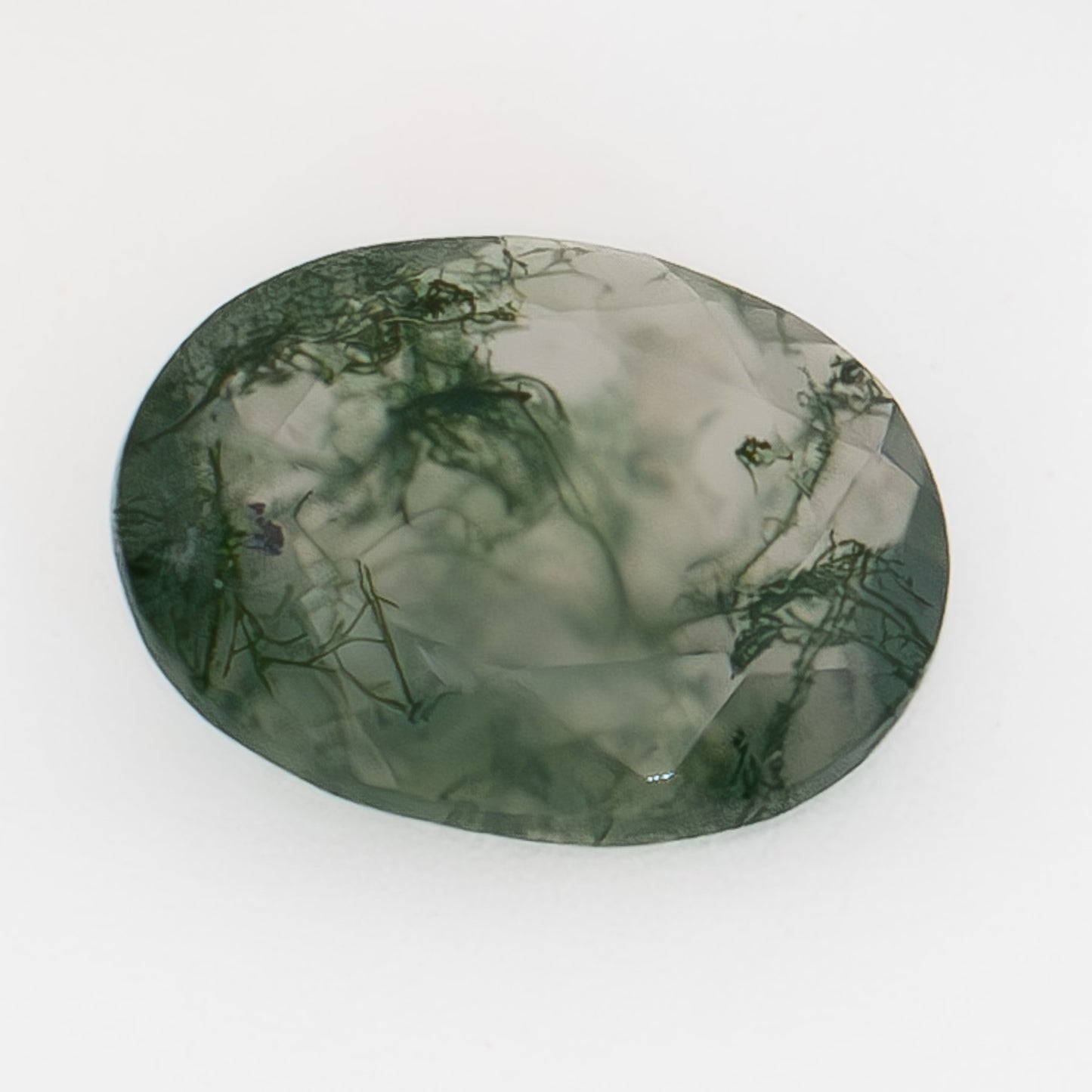8x6mm Oval Green Moss Agate