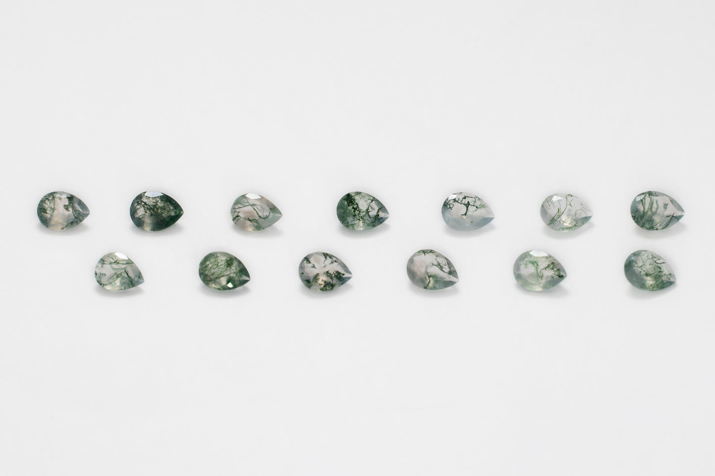 8x6mm Pear Green Moss Agate