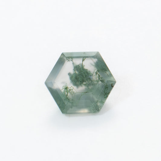 7mm Hexagon Green Moss Agate