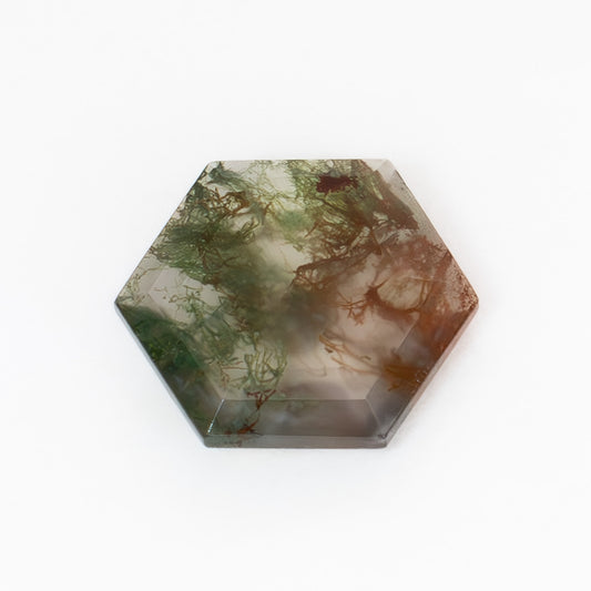 8mm Hexagon Mixed Moss Agate