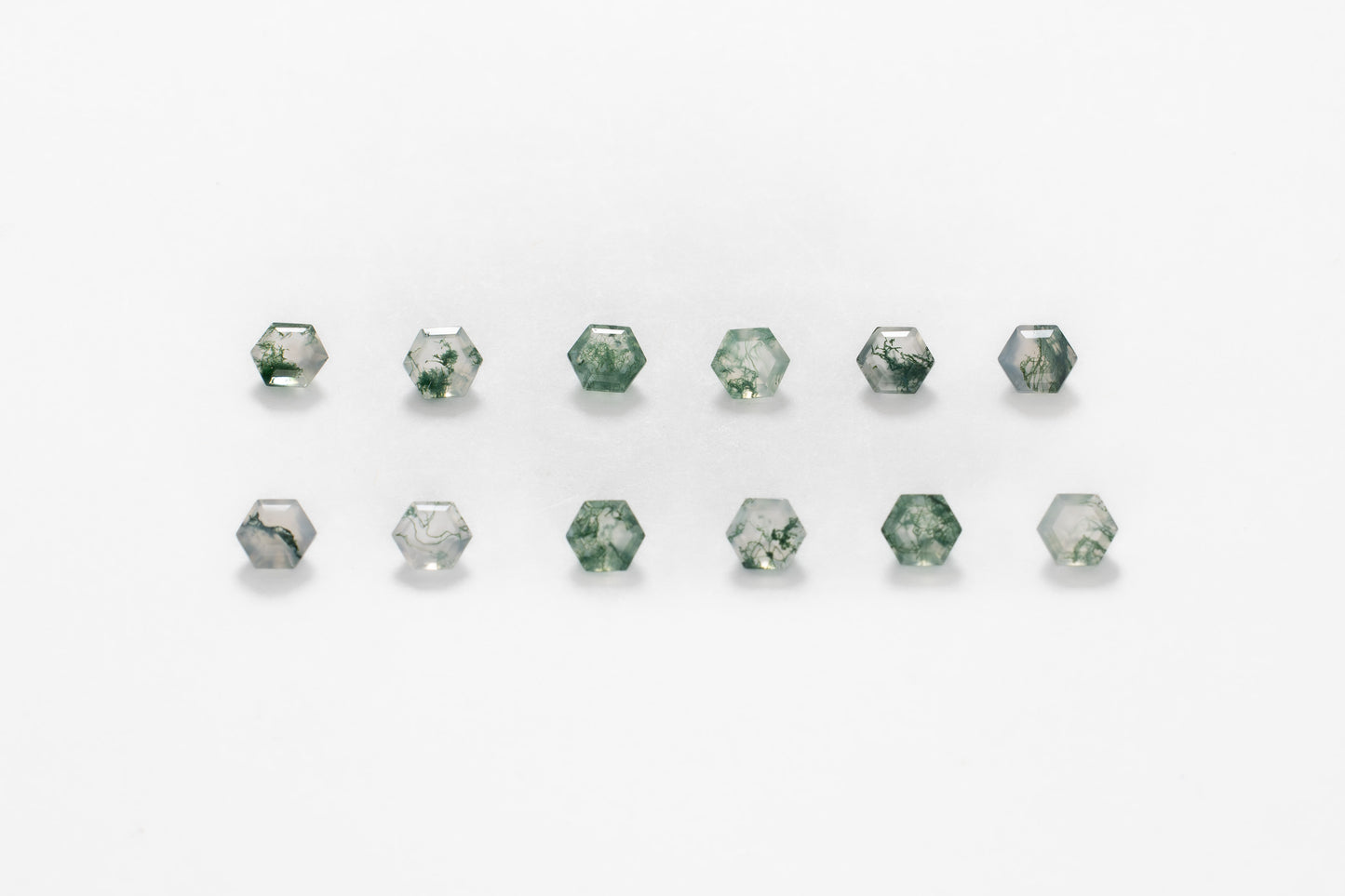 5mm Hexagon Green Moss Agate