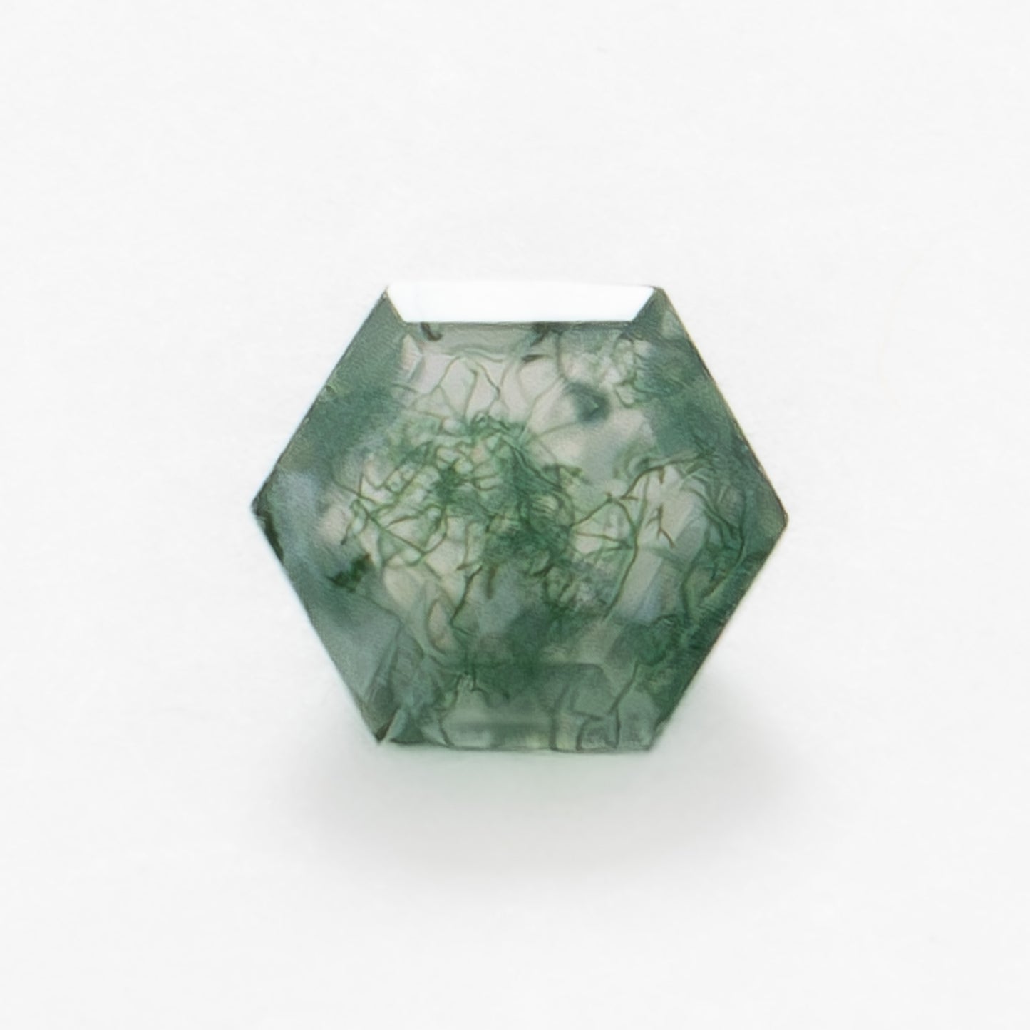 5mm Hexagon Green Moss Agate