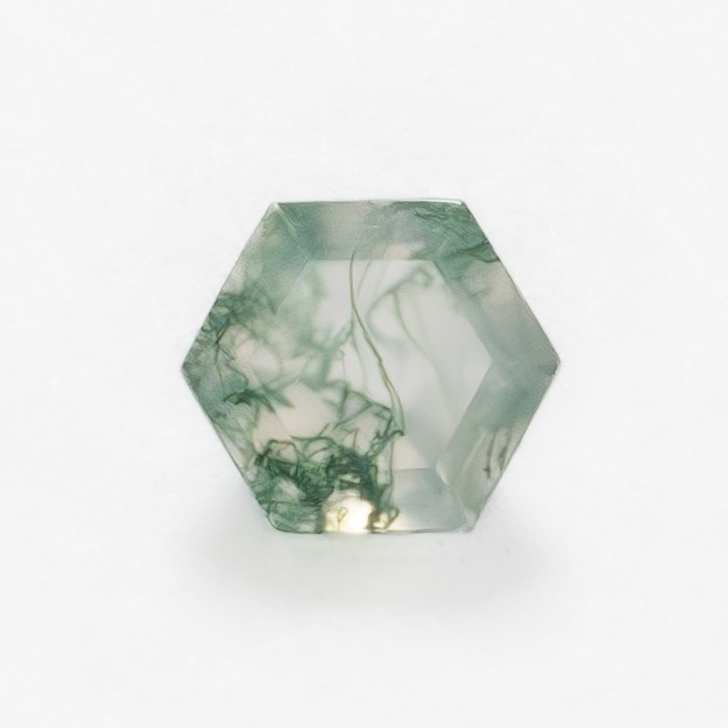 5mm Hexagon Green Moss Agate