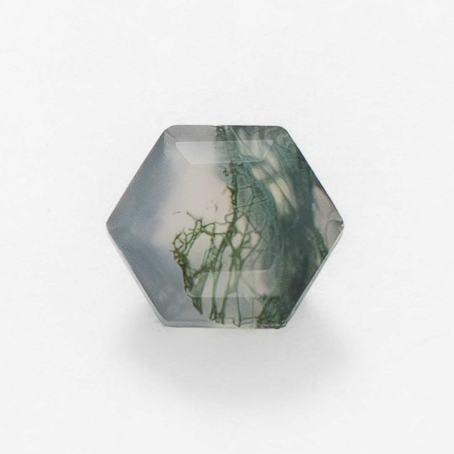 5mm Hexagon Green Moss Agate