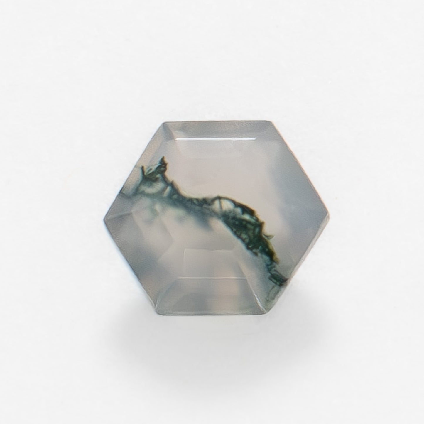 5mm Hexagon Green Moss Agate