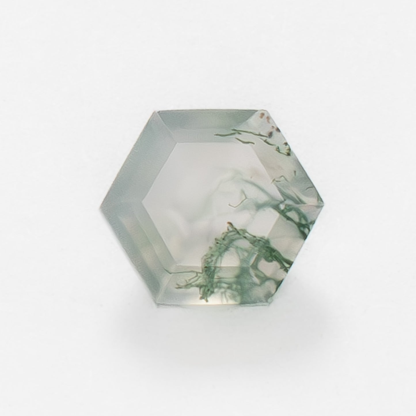 5mm Hexagon Green Moss Agate