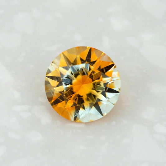 PSH0506 Montana Sapphire orange and colorless round brilliant