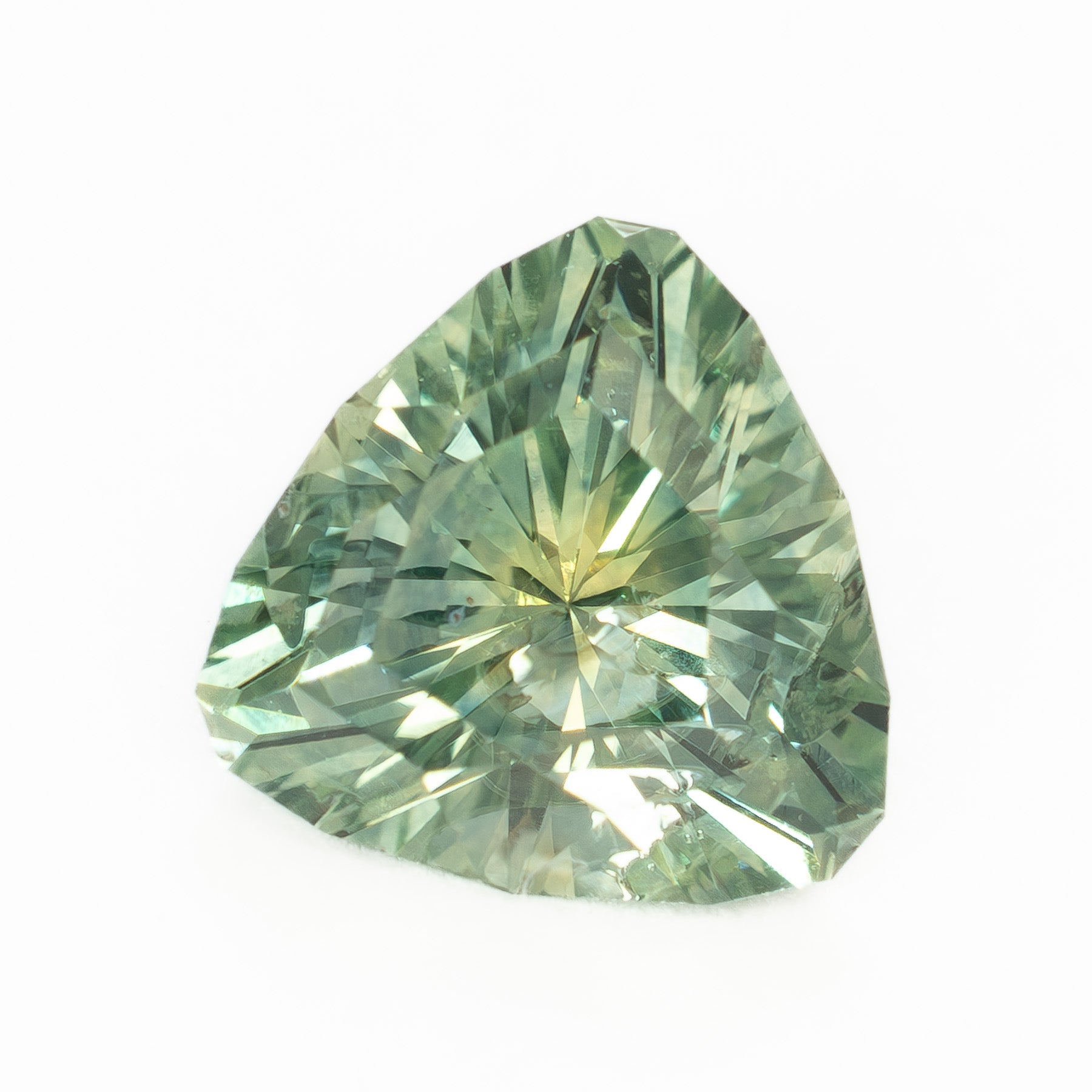 PSH0925 1.23ct light green trillion montana sapphire