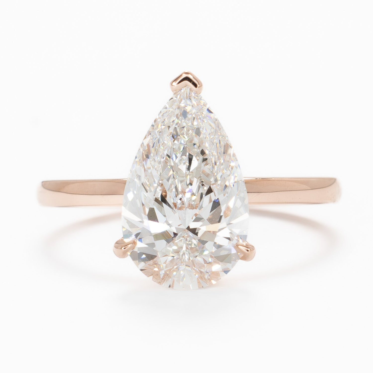 Serene solitaire ring with 3.01ct pear lab diamond