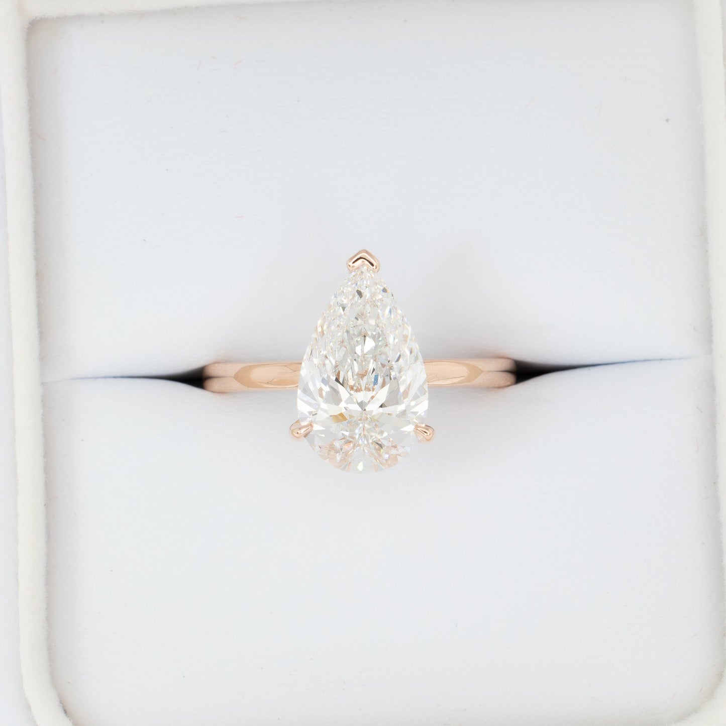 Serene solitaire ring with 3.01ct pear lab diamond