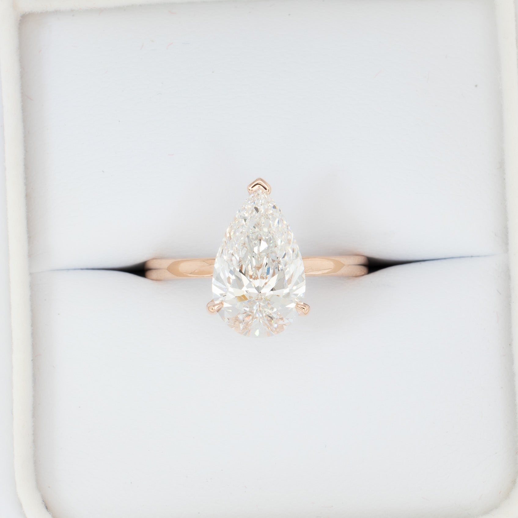 Serene solitaire ring with 3.01ct pear lab diamond