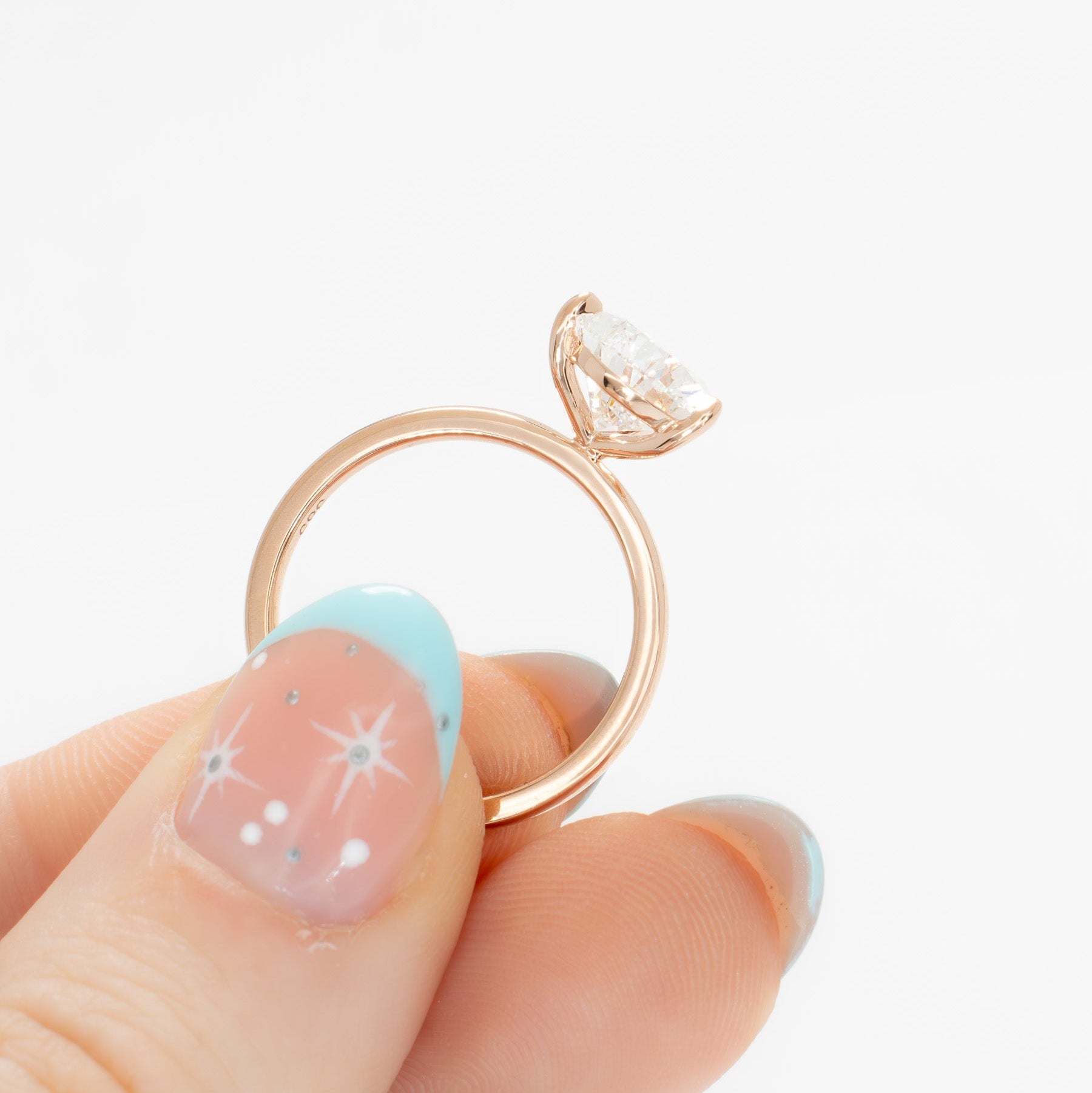 Serene solitaire ring with 3.01ct pear lab diamond