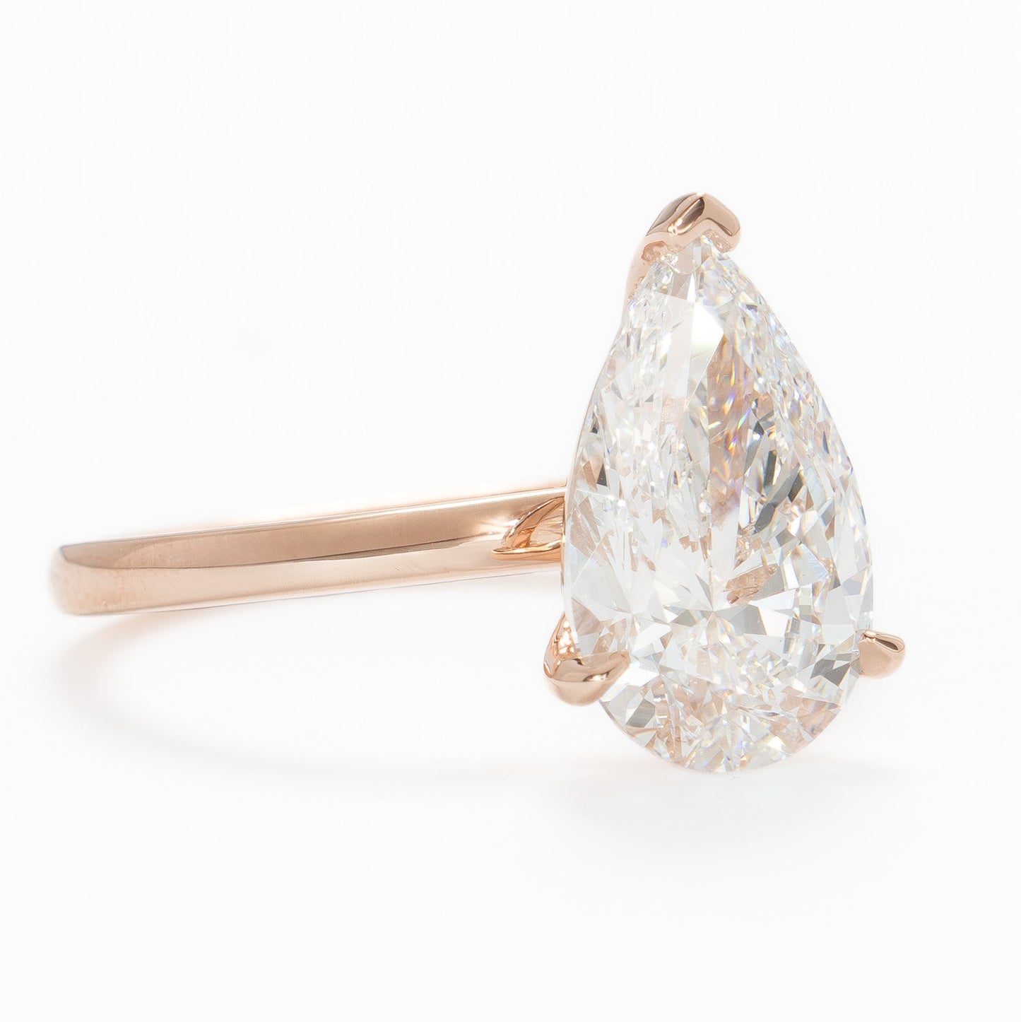 Serene solitaire ring with 3.01ct pear lab diamond