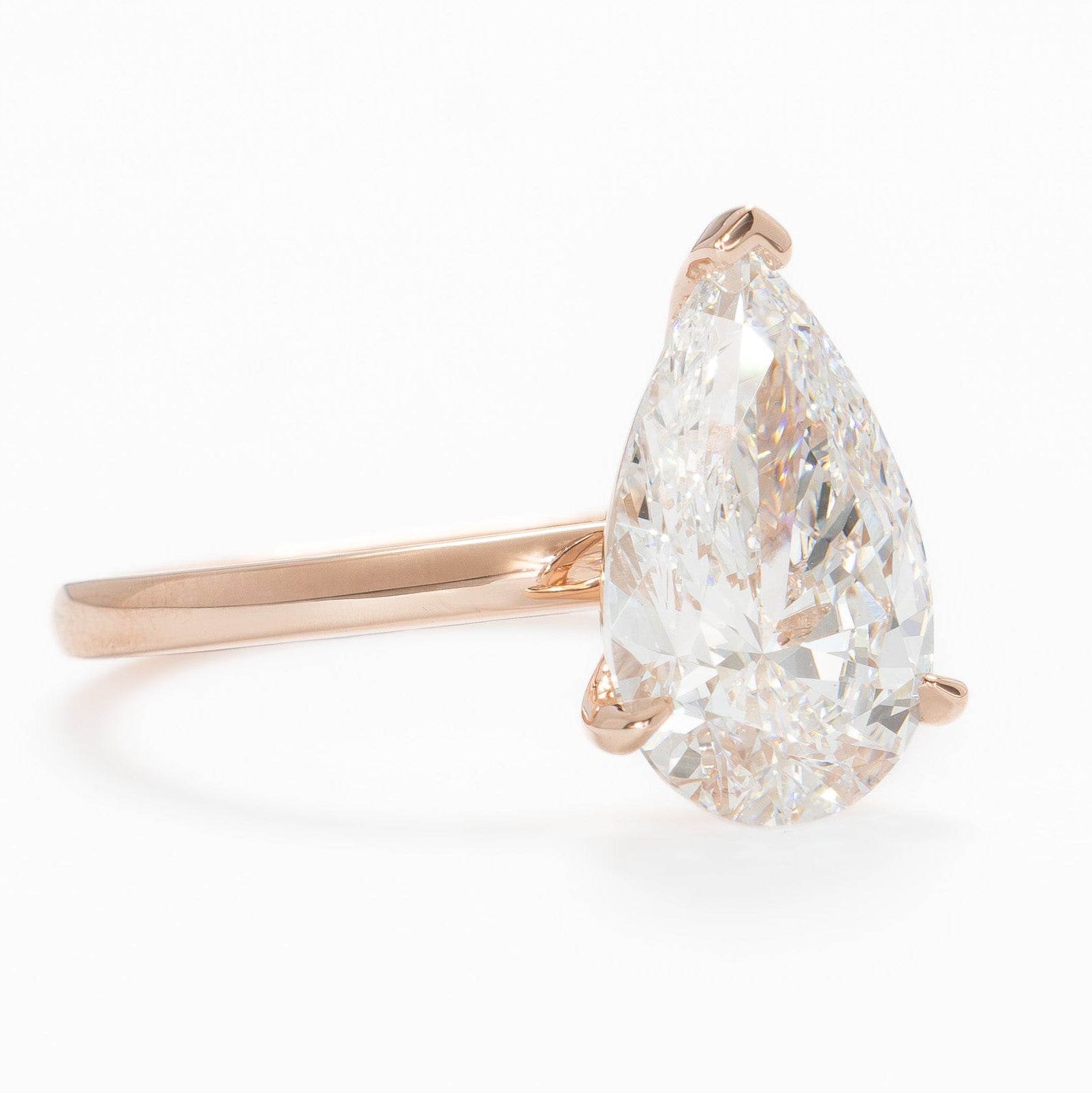 Serene solitaire ring with 3.01ct pear lab diamond