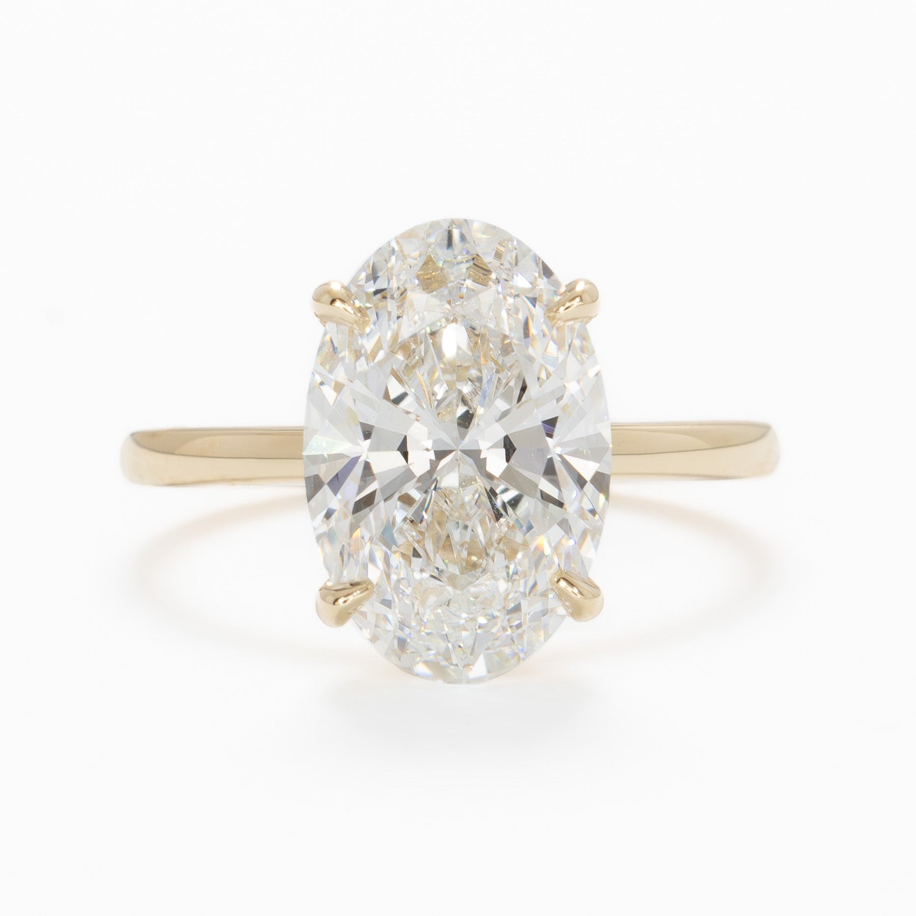 Serene solitaire ring with oval lab diamond