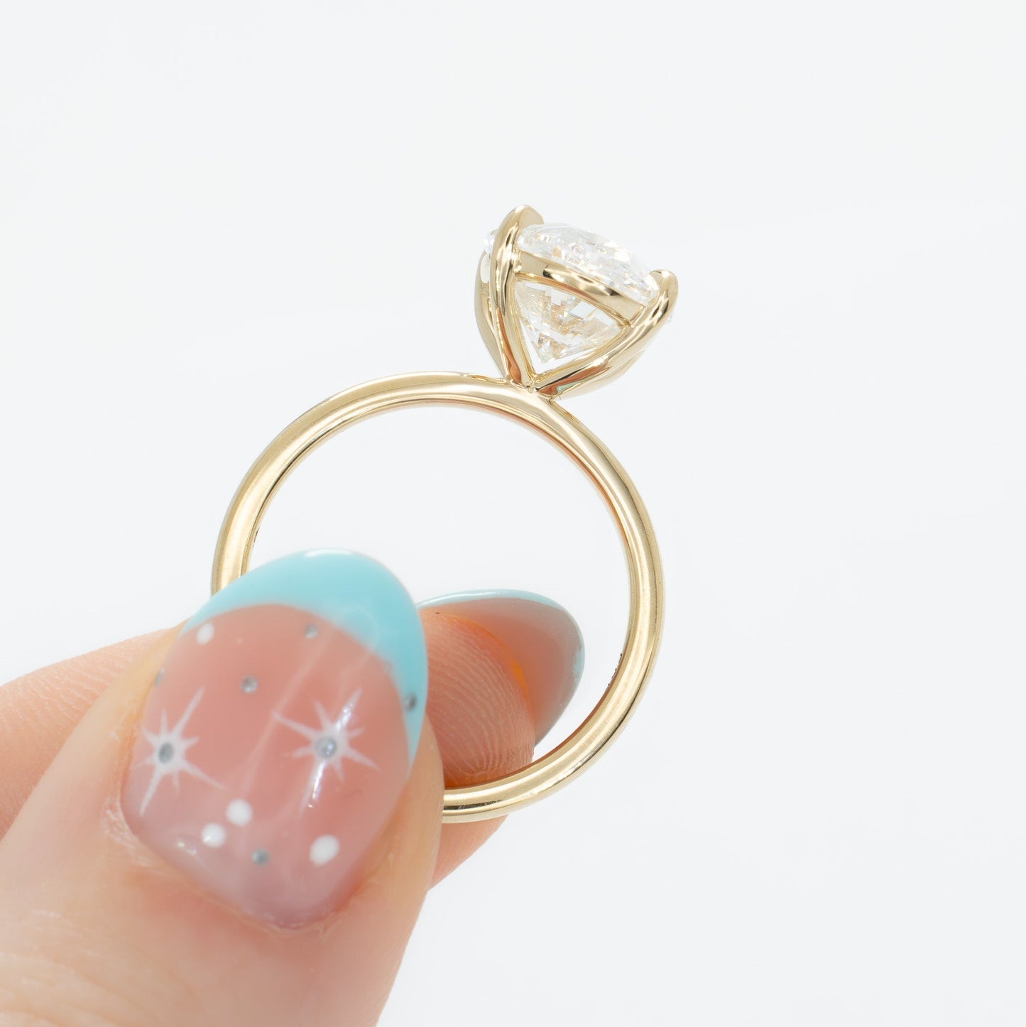 Serene solitaire ring with oval lab diamond