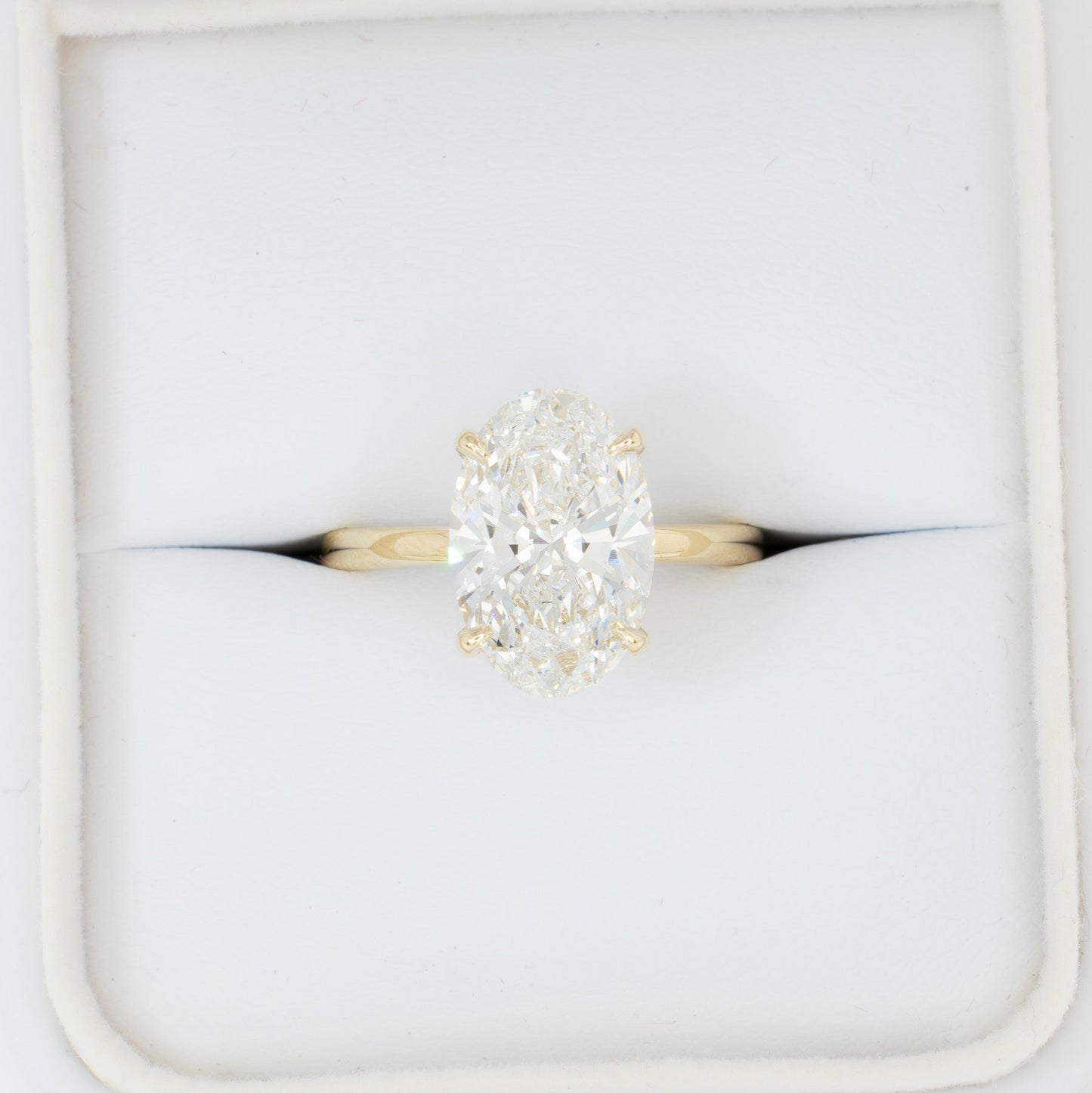 Serene solitaire ring with oval lab diamond