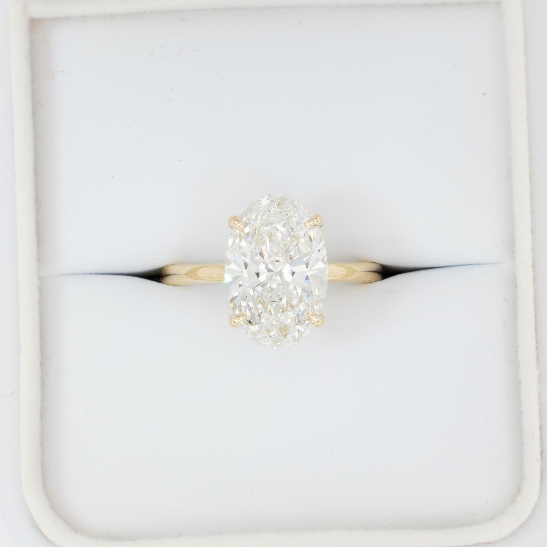 Serene solitaire ring with oval lab diamond