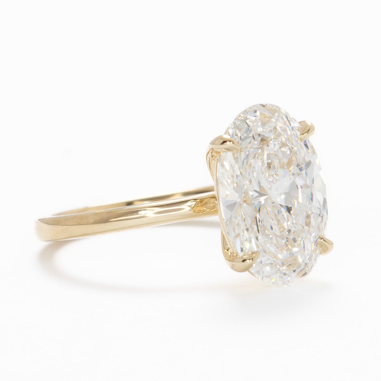 Serene solitaire ring with oval lab diamond