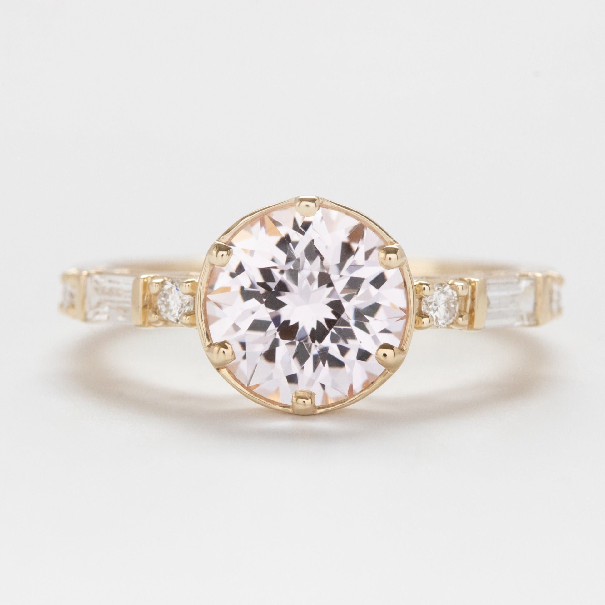 Sierra pink lab sapphire engagement ring