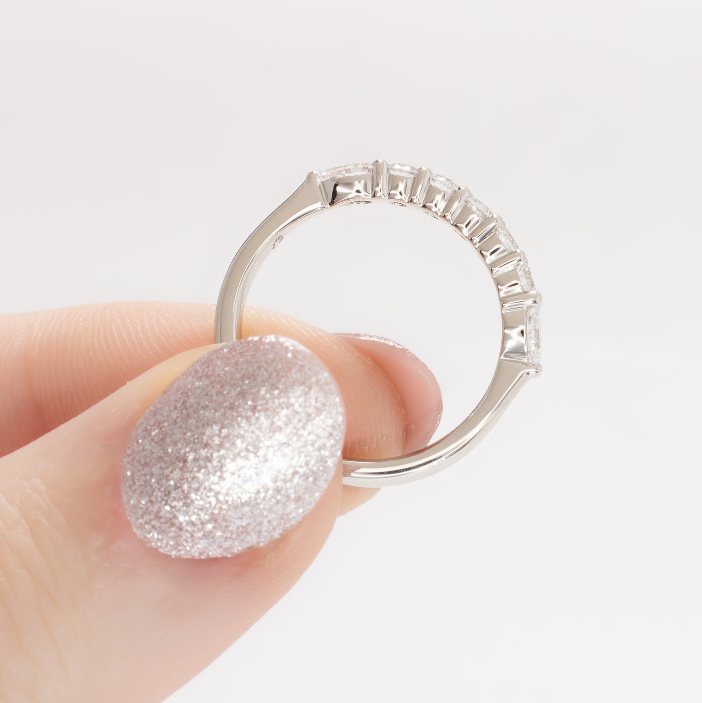 Soleil band in platinum with lab diamonds