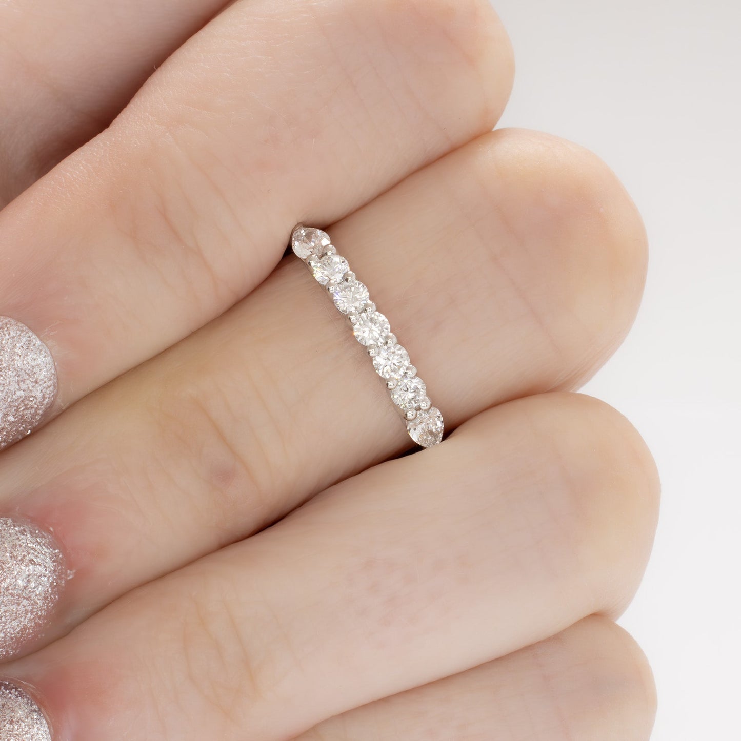 Soleil band in platinum with lab diamonds