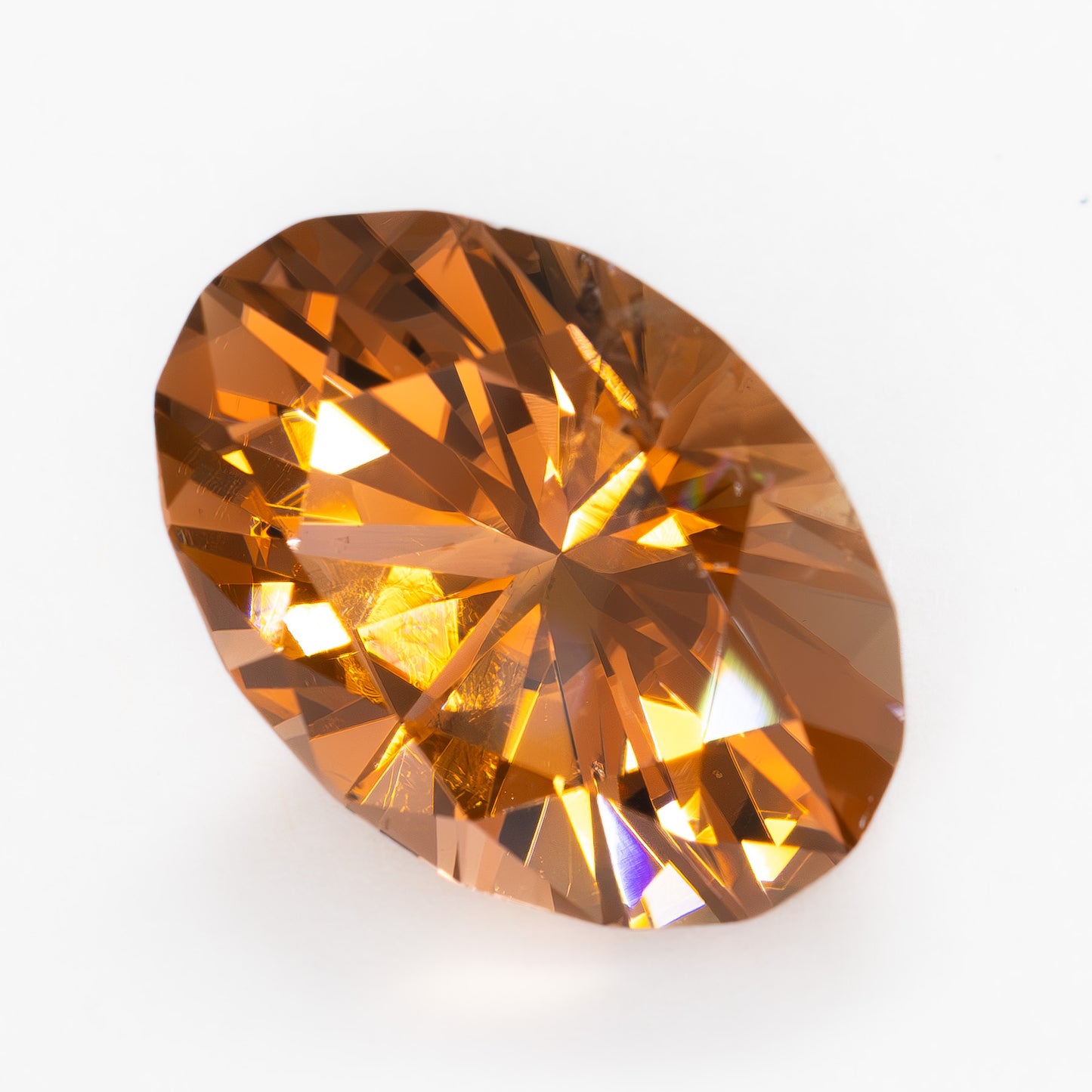 TL0109 13.91ct oval cut peach whiskey tourmaline